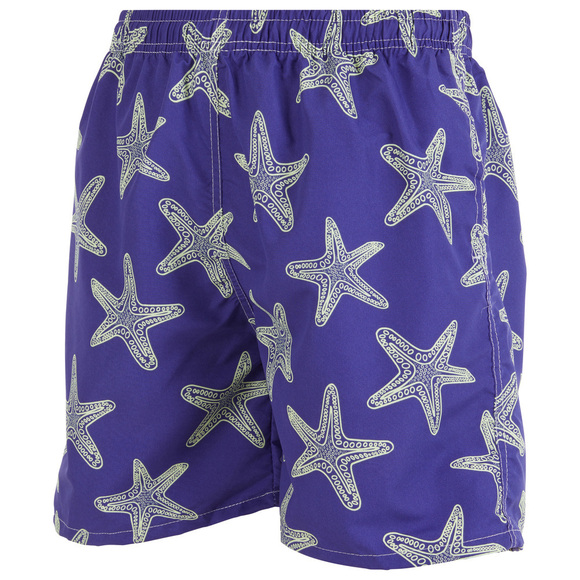Men Swimming Trunks Beach Shorts SwimSuit Pockets & Mesh Lining, Starfish, NEW - Picture 2 of 6